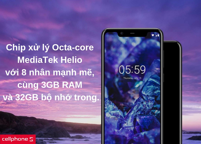 Hiệu năng tuyệt vời với vi xử lý 8 nhân cùng dung lượng bộ nhớ trong 32GB đáp ứng tốt các nhu cầu cơ bản