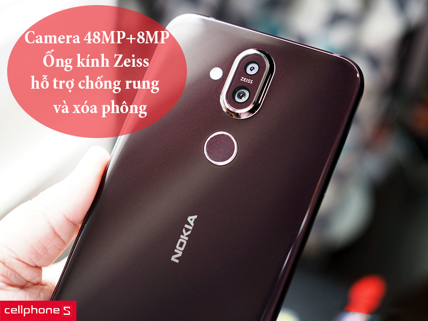 camera 48MP+8MP, ống kính Zeiss hỗ trợ chống rung và xóa phông