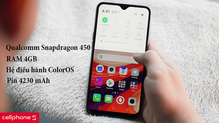 Chip Qualcomm Snapdragon 450, 4GB RAM, ColorOS 5.2