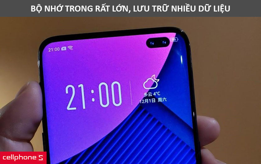 dung lượng bộ nhớ trong lên đến 512GB