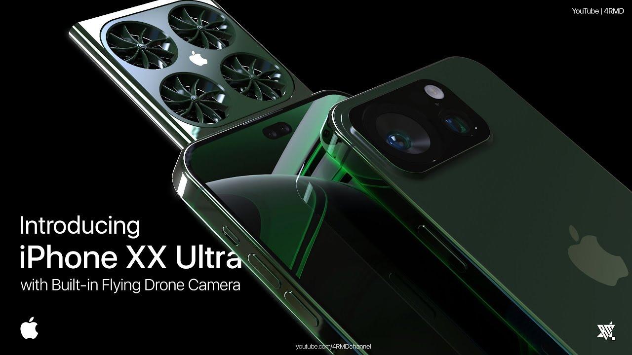 Tròn mắt trước concept iPhone XX Ultra chạy chip M2, tích hợp Flycam cực độc