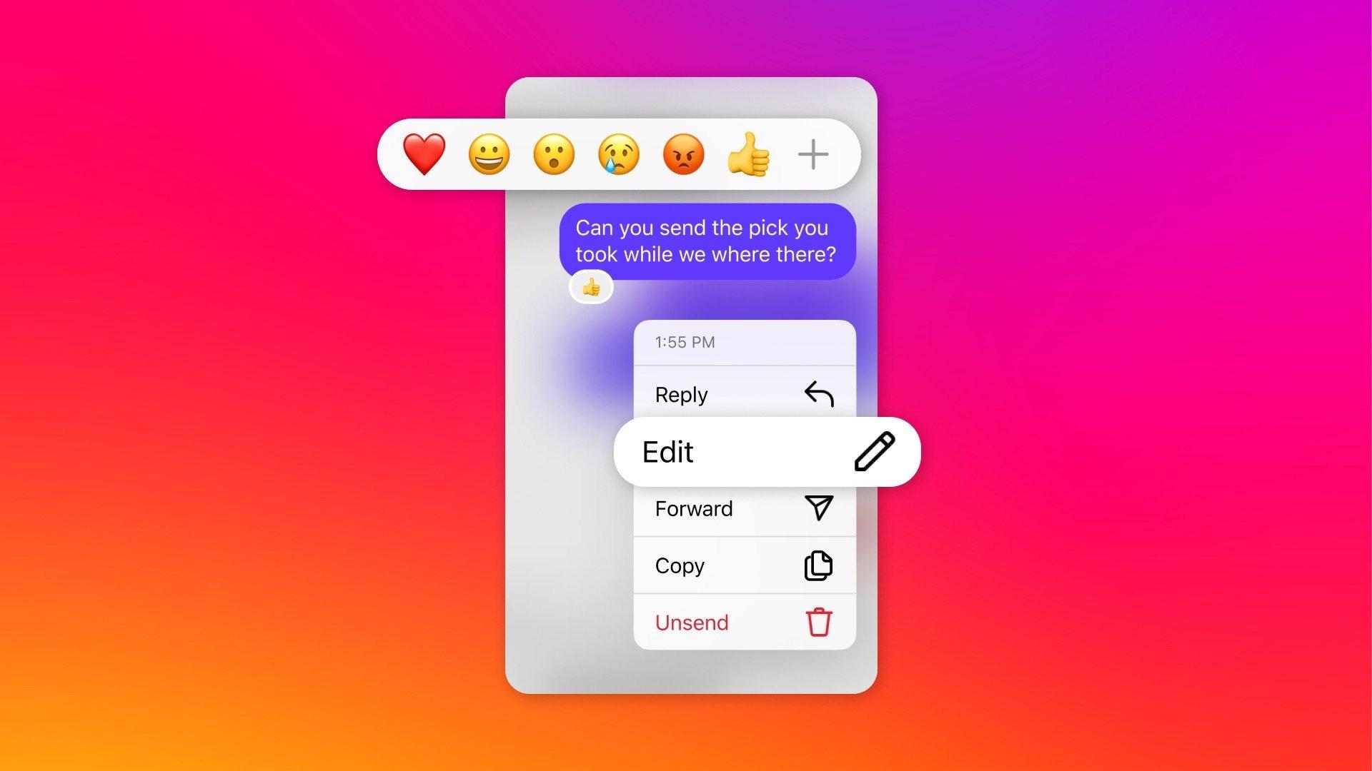 Instagram cho phép sửa tin nhắn đã gửi, ghim chat, tắt thông báo đã đọc