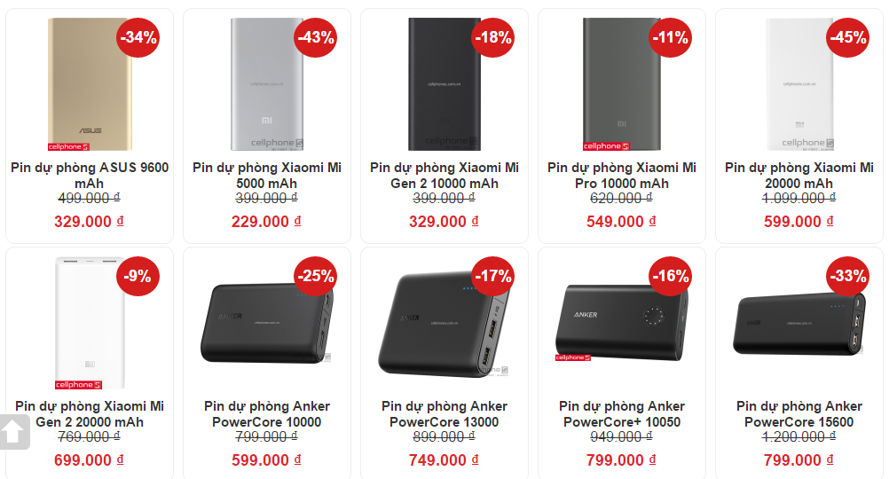 Sforum - Trang thông tin công nghệ mới nhất Pin-1 Phụ kiện công nghệ tháng 3 - Giảm tới 48% tại CellphoneS Sforum - Trang thông tin công nghệ mới nhất Pin-1 Phụ kiện công nghệ tháng 3 - Giảm tới 48% tại CellphoneS