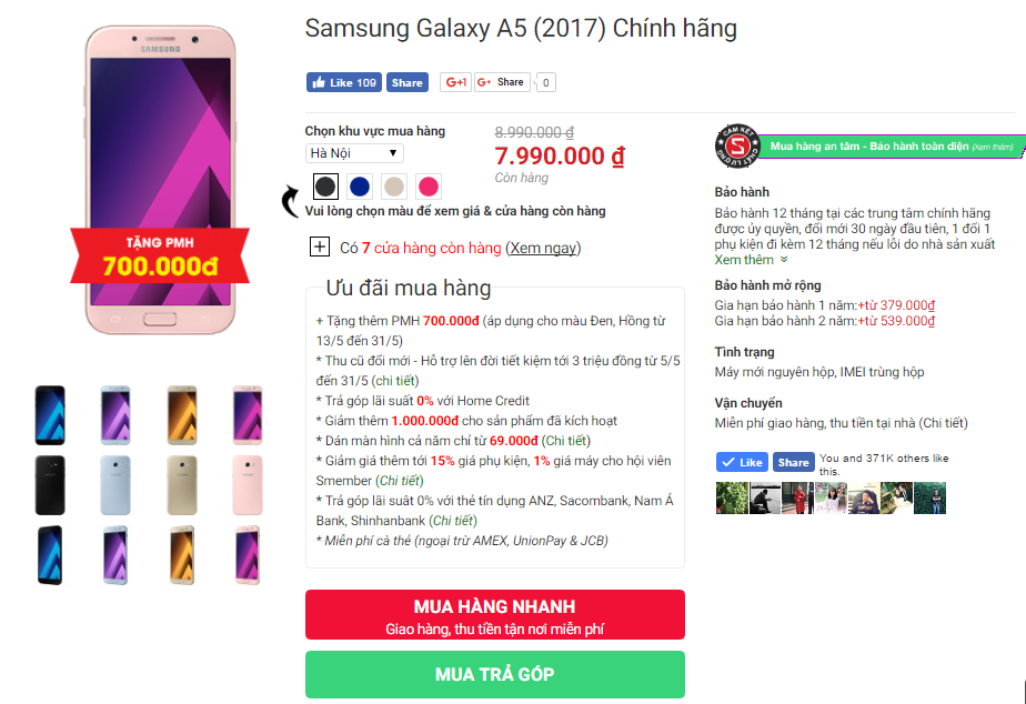 Sforum - Trang thông tin công nghệ mới nhất a5-2017 Giảm sốc Galaxy A5 2017 chính hãng tới 1 triệu đồng Sforum - Trang thông tin công nghệ mới nhất a5-2017 Giảm sốc Galaxy A5 2017 chính hãng tới 1 triệu đồng