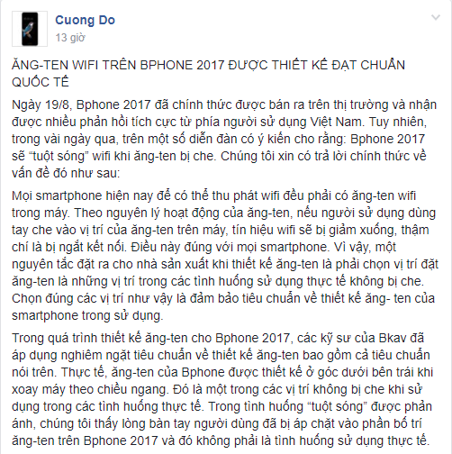 Sforum - Trang thông tin công nghệ mới nhất anten-Bphone-2017 Đại diện BKAV phản hồi người dùng về lỗi anten, khẳng định anten Bphone 2017 đạt chuẩn quốc tế Sforum - Trang thông tin công nghệ mới nhất anten-Bphone-2017 Đại diện BKAV phản hồi người dùng về lỗi anten, khẳng định anten Bphone 2017 đạt chuẩn quốc tế