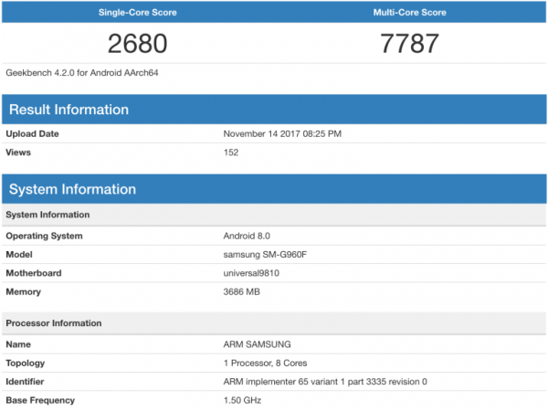 Sforum - Trang thông tin công nghệ mới nhất screen-shot-2017-11-16-at-7-40-05-am-600x450 Samsung Galaxy S9 lộ điểm benchmark, vẫn không mạnh bằng iPhone X Sforum - Trang thông tin công nghệ mới nhất screen-shot-2017-11-16-at-7-40-05-am-600x450 Samsung Galaxy S9 lộ điểm benchmark, vẫn không mạnh bằng iPhone X