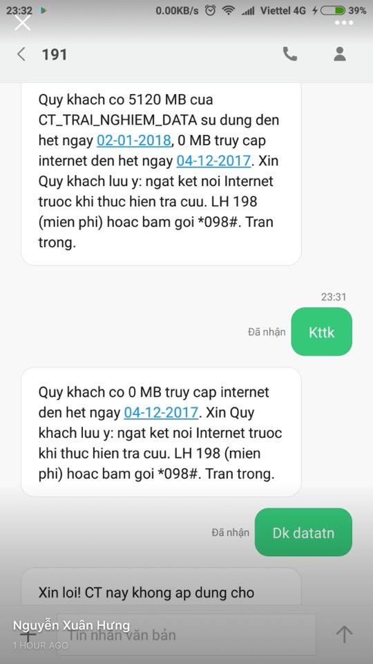 Sau khi sửa lỗi hệ thống, Viettel đã thu hồi số lượng data miễn phí được tặng cho các thuê bao không nằm trong danh sách khuyến mại