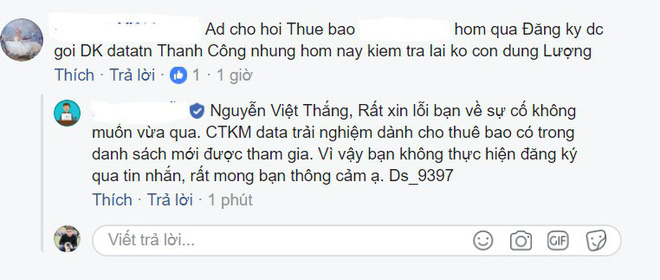 Nếu nằm trong danh sách được hưởng khuyến mại, bạn sẽ tự động nhận được data miễn phí mà không cần đăng ký qua tin nhắn