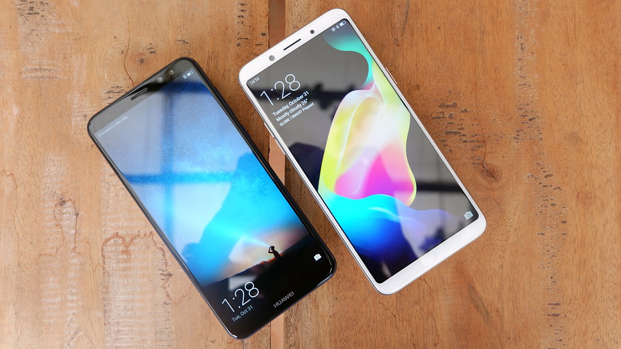 Oppo F5 bên cạnh đối thủ Huawei Nova 2i