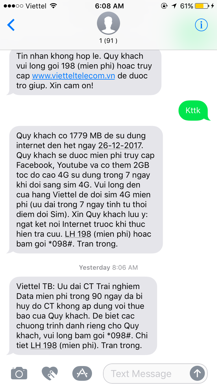 Chỉ một số thuê bao nhận được tin nhắn hủy gói cước sau khi đăng ký thành công