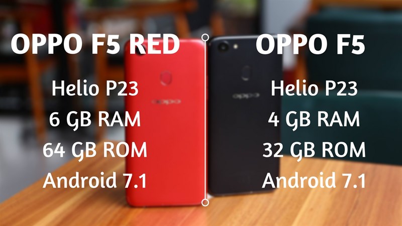 Oppo F5 6GB cùng với Oppo F5 phiên bản thường