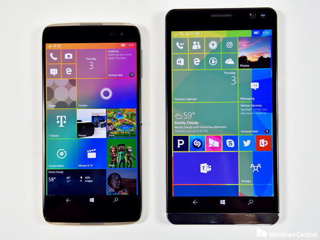 Bộ đôi HP Elite x3 và Alcatel IDOL 4S là hai sản phẩm còn lại của Windows phone trên Microsoft Store