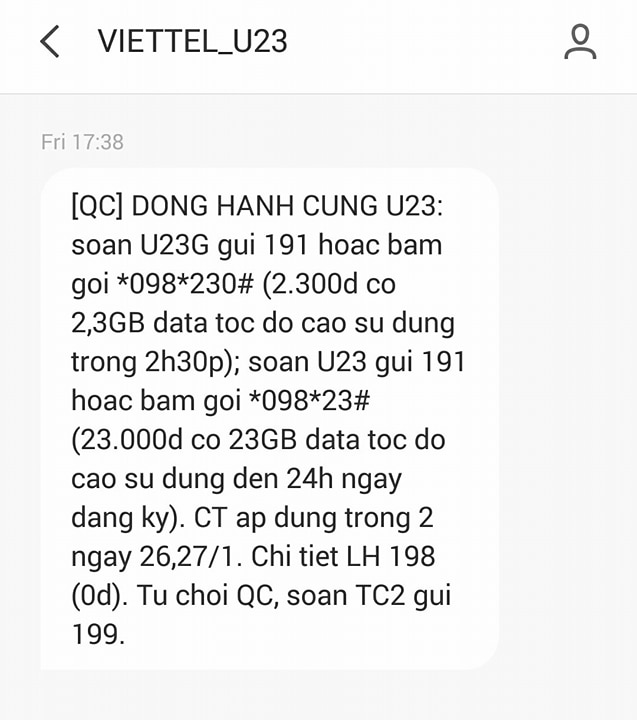 Sforum - Trang thông tin công nghệ mới nhất 27292889_1328318460647936_1550174207_n Cả Viettel và VinaPhone tung ưu đãi khủng: thoải mái dùng Internet xem trận chung kết U23 Việt Nam Sforum - Trang thông tin công nghệ mới nhất 27292889_1328318460647936_1550174207_n Cả Viettel và VinaPhone tung ưu đãi khủng: thoải mái dùng Internet xem trận chung kết U23 Việt Nam
