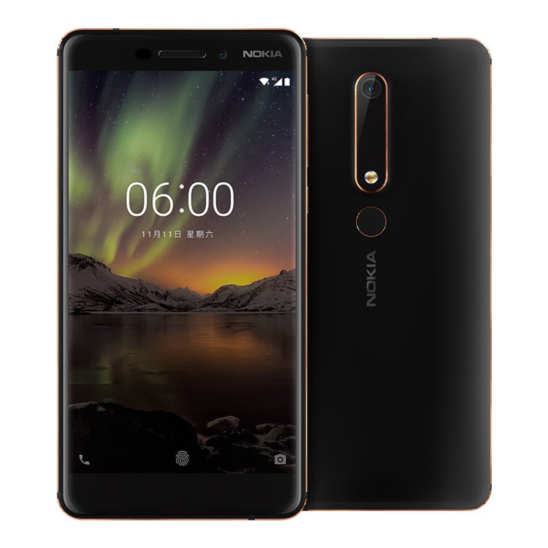 Nokia 6 2018 đã không còn phím Home vật lý và được chuyển sang lối thiết kế 2 tông màu