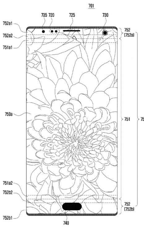 Thiết bị trong bằng sáng chế của Samsung sở hữu camera selfie được đặt ở phía dưới màn hình