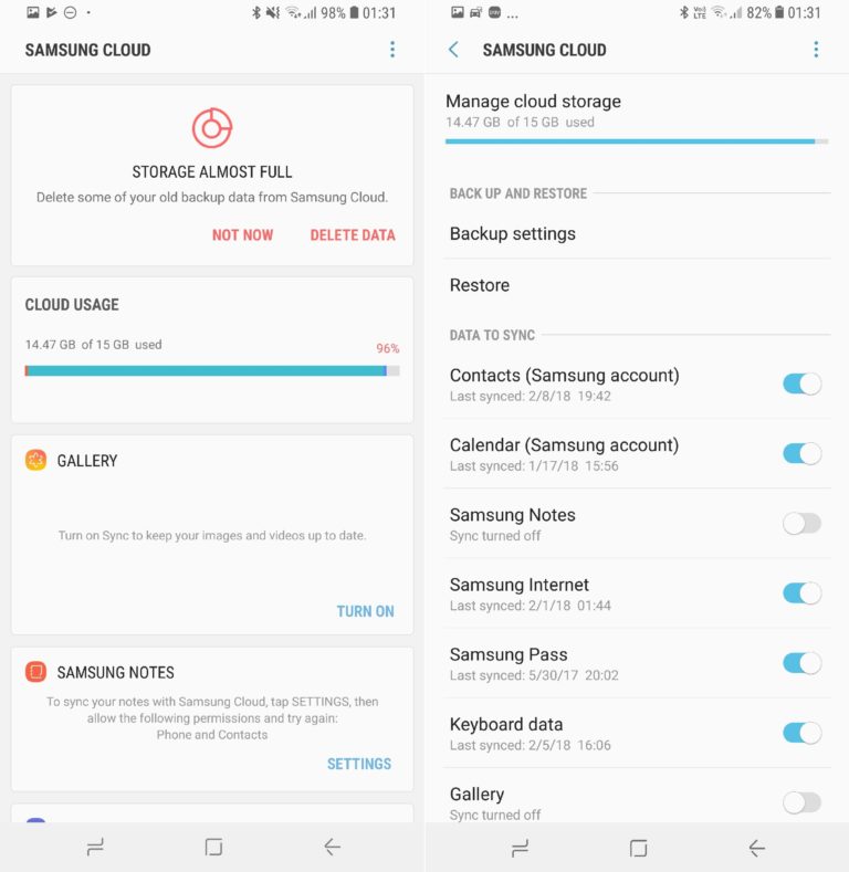 Ứng dụng Samsung Cloud