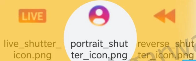 Icon cho tính năng chụp chân dung được tìm thấy trong file APK của ứng dụng Instagram