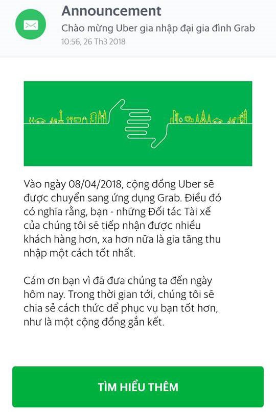 Sforum - Trang thông tin công nghệ mới nhất photo-0-15220450355172087263484 Từ 8/4, toàn bộ tài xế Uber tại Việt Nam sẽ chuyển sang Grab hoạt động Sforum - Trang thông tin công nghệ mới nhất photo-0-15220450355172087263484 Từ 8/4, toàn bộ tài xế Uber tại Việt Nam sẽ chuyển sang Grab hoạt động