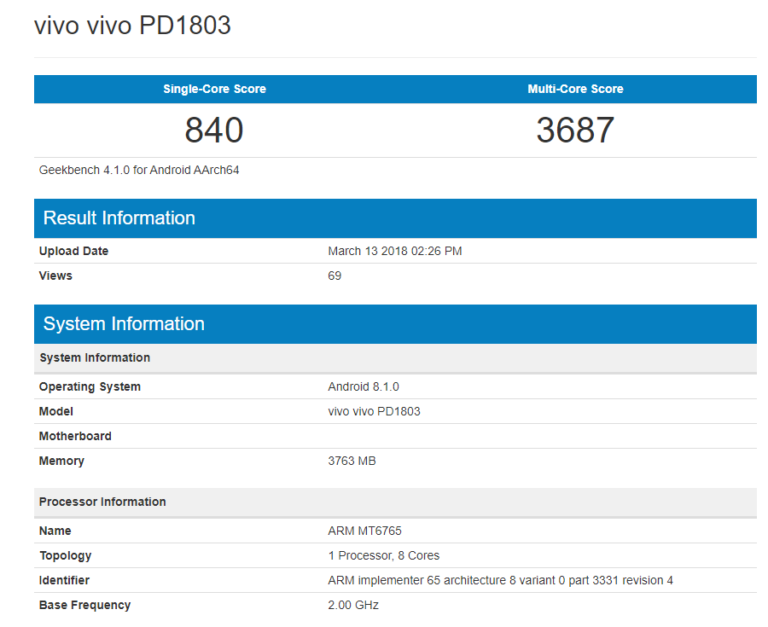Sforum - Trang thông tin công nghệ mới nhất Vivo-PD1803-MT6765-768x627 Xiaomi Cereus lộ diện trên Geekbench với vi xử lý Mediatek Sforum - Trang thông tin công nghệ mới nhất Vivo-PD1803-MT6765-768x627 Xiaomi Cereus lộ diện trên Geekbench với vi xử lý Mediatek