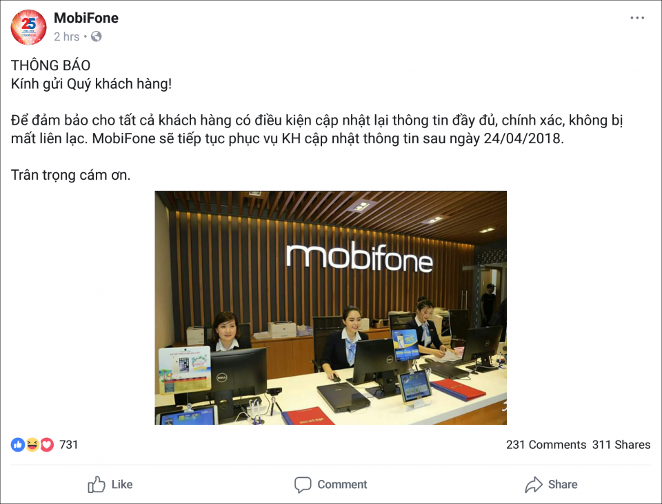 Sforum - Trang thông tin công nghệ mới nhất mobifone-cho-phep-cap-nhat-thong-tin-sau-ngay-24-4 Mobifone thông báo cho phép người dùng bổ sung thông tin thuê bao sau ngày 24/4 Sforum - Trang thông tin công nghệ mới nhất mobifone-cho-phep-cap-nhat-thong-tin-sau-ngay-24-4 Mobifone thông báo cho phép người dùng bổ sung thông tin thuê bao sau ngày 24/4