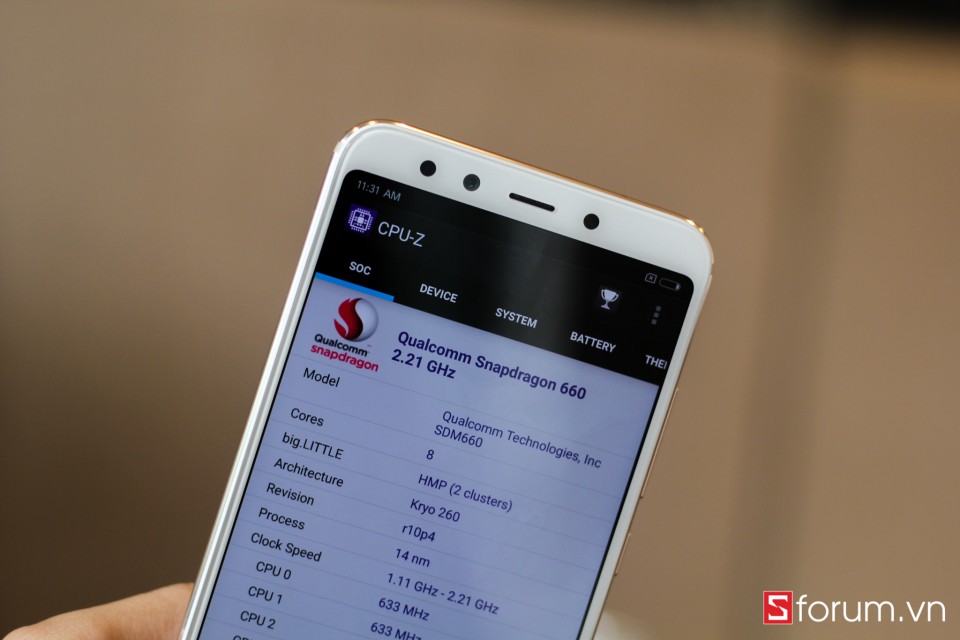 Mi 6X được trang bị con chip Snapdragon 660 cho hiệu năng mạnh mẽ