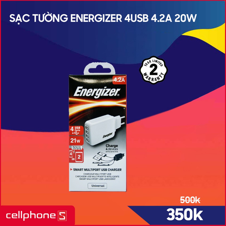 Cáp Sạc cao cấp Energizer giảm tới 30%