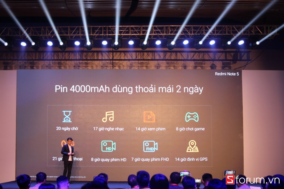 Viên pin của máy có dung lượng 4000mAh cho thời lượng sử dụng pin thoải mái trong 2 ngày