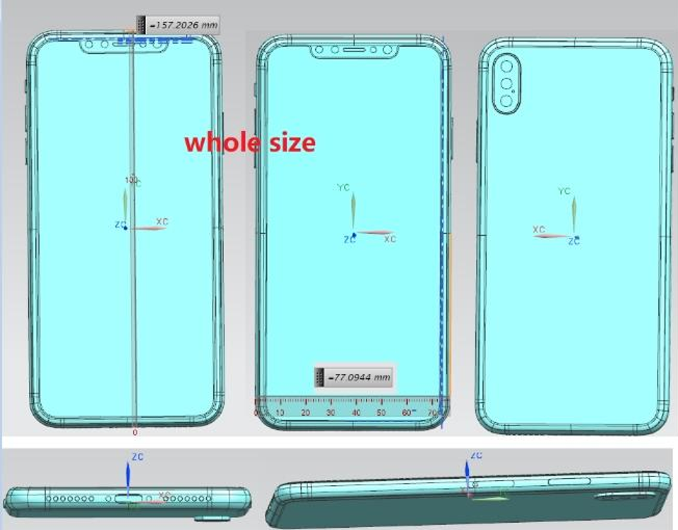 Lộ bản phác thảo của hai chiếc iPhone 2018 màn hình 6.1 và 6.5 inch