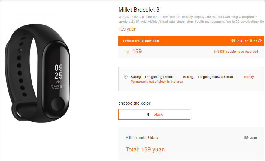Mi Band 3 đã lập kỷ lục với hơn 640,000 đơn đặt hàng ngay trước ngày mở bán chính thức tại Trung Quốc