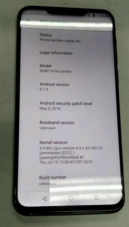 Hình ảnh rò rỉ trước đó của Meizu X8