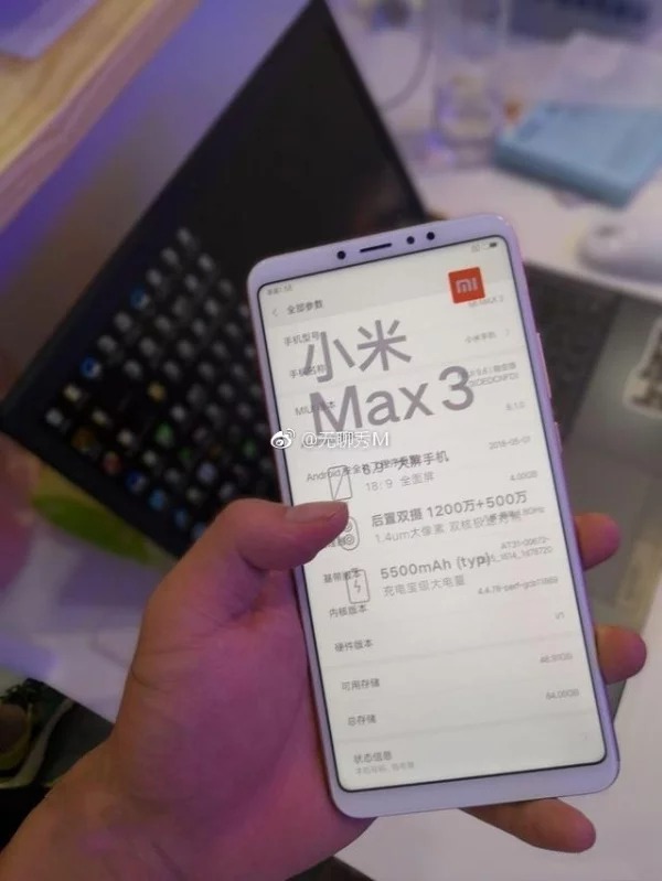 Sforum - Trang thông tin công nghệ mới nhất Xiaomi-Mi-Max-3-Snapdragon-636 Mi Max 3 chính thức lộ diện: Snapdragon 636, pin 5500mAh, camera kép Sforum - Trang thông tin công nghệ mới nhất Xiaomi-Mi-Max-3-Snapdragon-636 Mi Max 3 chính thức lộ diện: Snapdragon 636, pin 5500mAh, camera kép