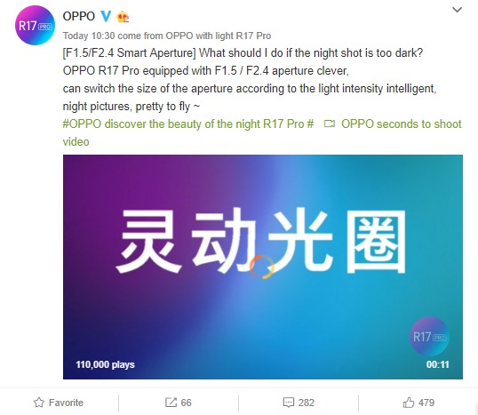 Sforum - Trang thông tin công nghệ mới nhất OPPO-R17-PRo-variable-aperture Oppo R17 Pro sẽ có camera thay đổi khẩu độ tương tự như Galaxy Note 9 Sforum - Trang thông tin công nghệ mới nhất OPPO-R17-PRo-variable-aperture Oppo R17 Pro sẽ có camera thay đổi khẩu độ tương tự như Galaxy Note 9