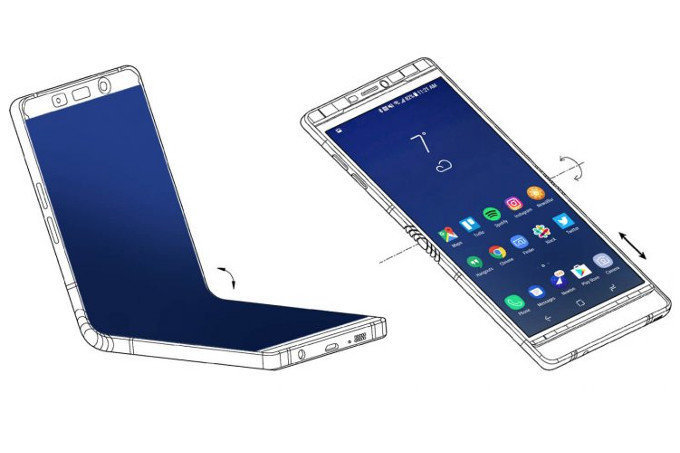 Một trong các thiết kế được cho là smartphone gập của Samsung