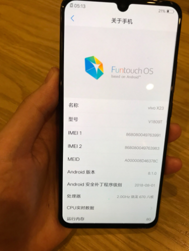 Sforum - Trang thông tin công nghệ mới nhất Vivo-X23-About-Phone Lộ diện ảnh thực tế Vivo X23: Màn hình "giọt nước", cảm biến vân tay dưới màn hình Sforum - Trang thông tin công nghệ mới nhất Vivo-X23-About-Phone Lộ diện ảnh thực tế Vivo X23: Màn hình "giọt nước", cảm biến vân tay dưới màn hình