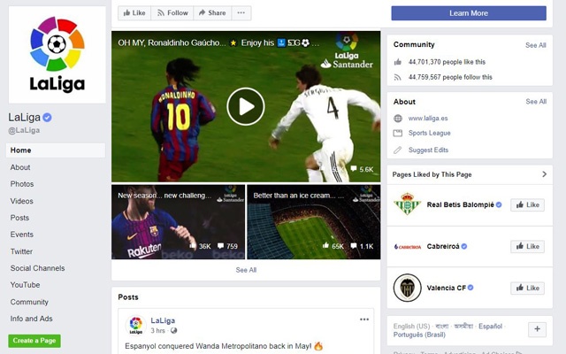 Facebook tiếp tục có bản quyền và phát sóng miễn phí La Liga sau Ngoại hạng Anh