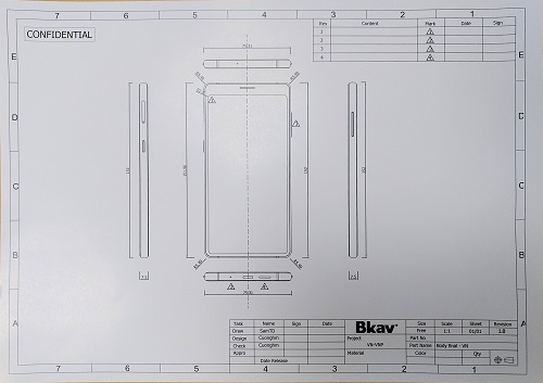 Xuất hiện bản vẽ thiết kế của Bphone 3, giống như Xiaomi Mi MIX 2S lật ngược lại?