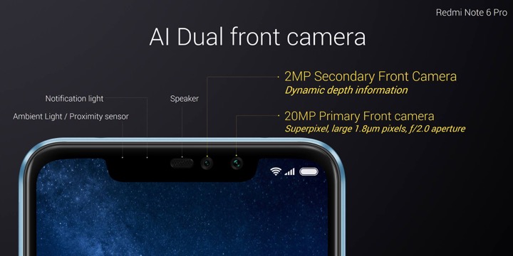 Redmi Note 6 Pro chính thức ra mắt: màn hình tai thỏ, camera kép mặt trước và sau, giá từ 4.99 triệu đồng 