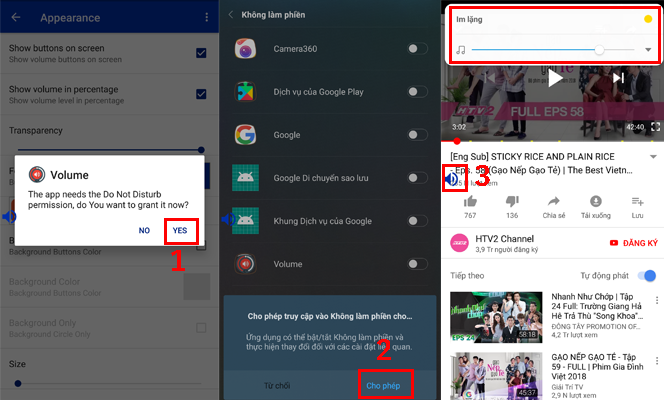 Hòan tất việc cài đặt và sử dụng ứng dụng buttons volume