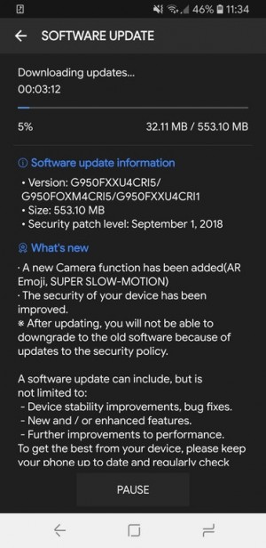 Sau Note 8 thì đến lượt Galaxy S8 nhận được bản cập nhật có quay Super Slow Motion và AR Emoji