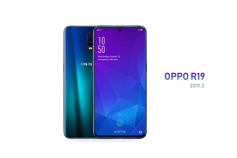 Xuất hiện hình ảnh render của OPPO R19 với camera tích hợp trong màn hình