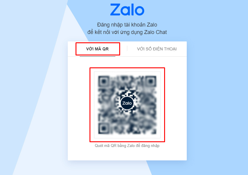 Đăng nhập chat zalo.me với mã QR - Bước 1