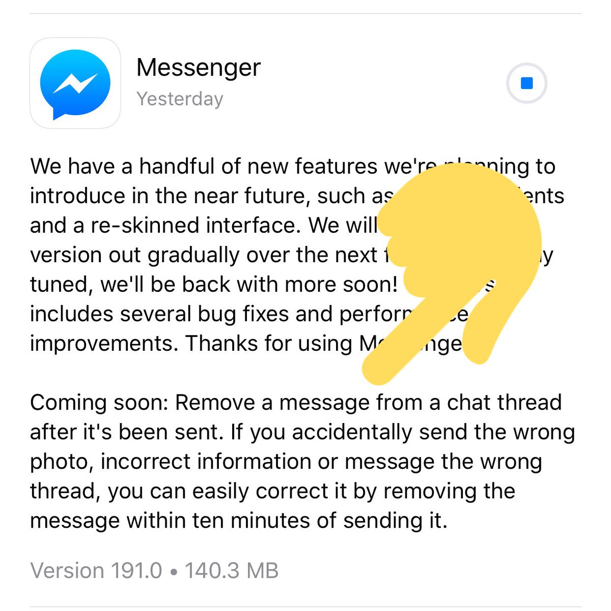Facebook xác nhận tính năng thu hồi tin nhắn sẽ sớm có mặt trên Messenger