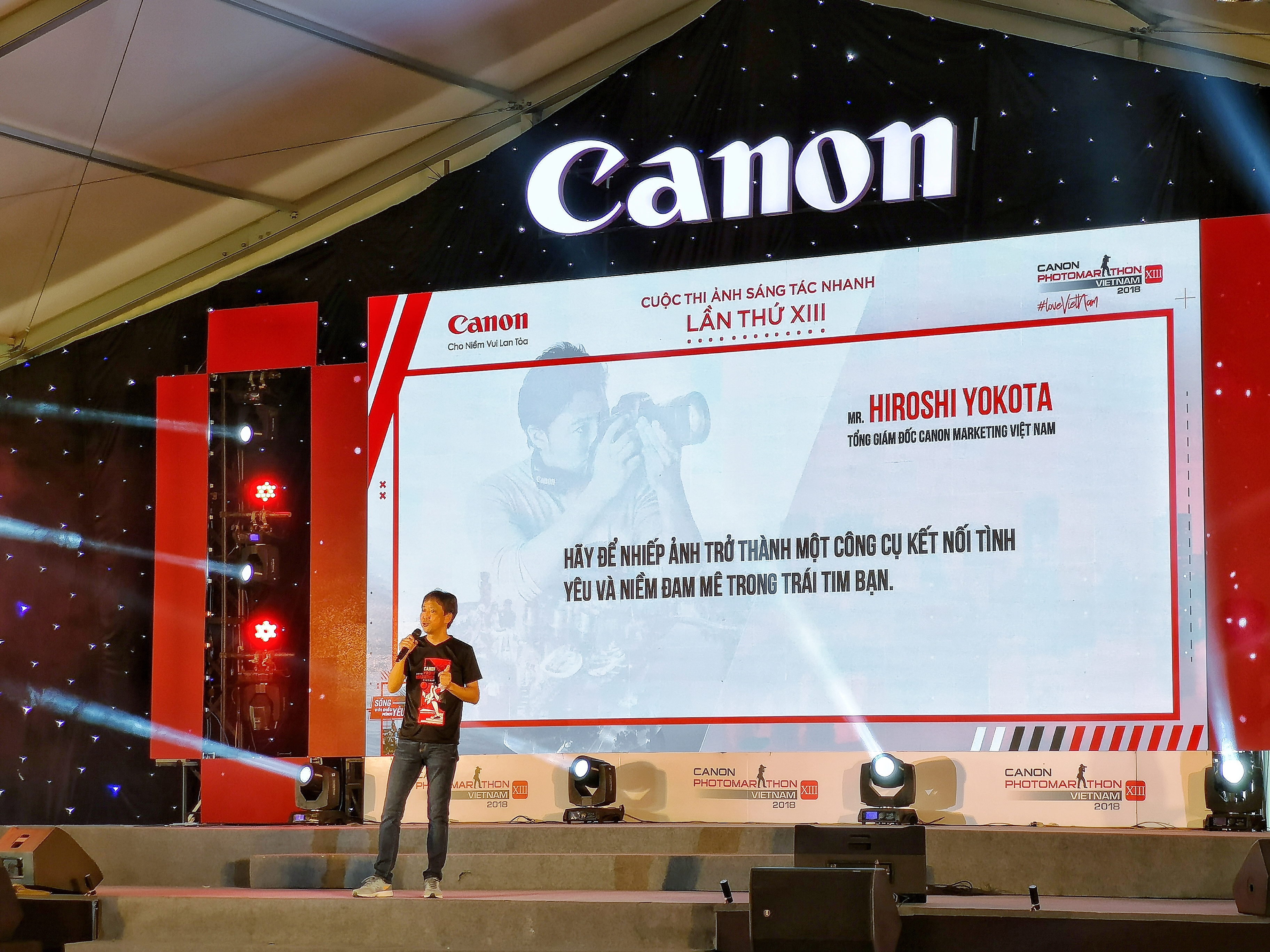 Ông Hiroshi Yokota, Tổng giám đốc Canon Marketing Việt Nam, chia sẻ về cuộc thi Canon PhotoMarathon 2018