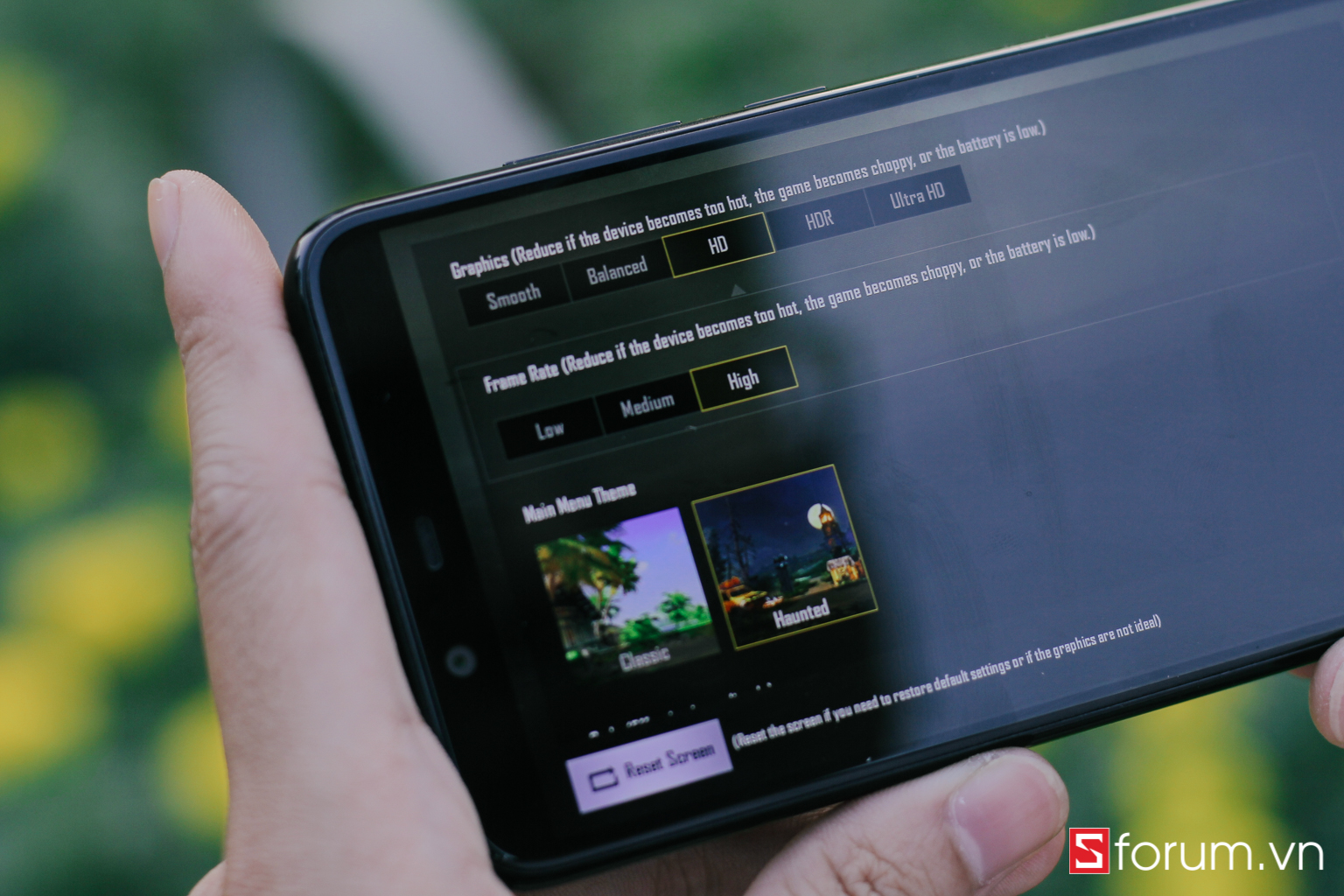 Người dùng có thể thiết lập mức đồ họa cao cho tựa game PUBG Mobile