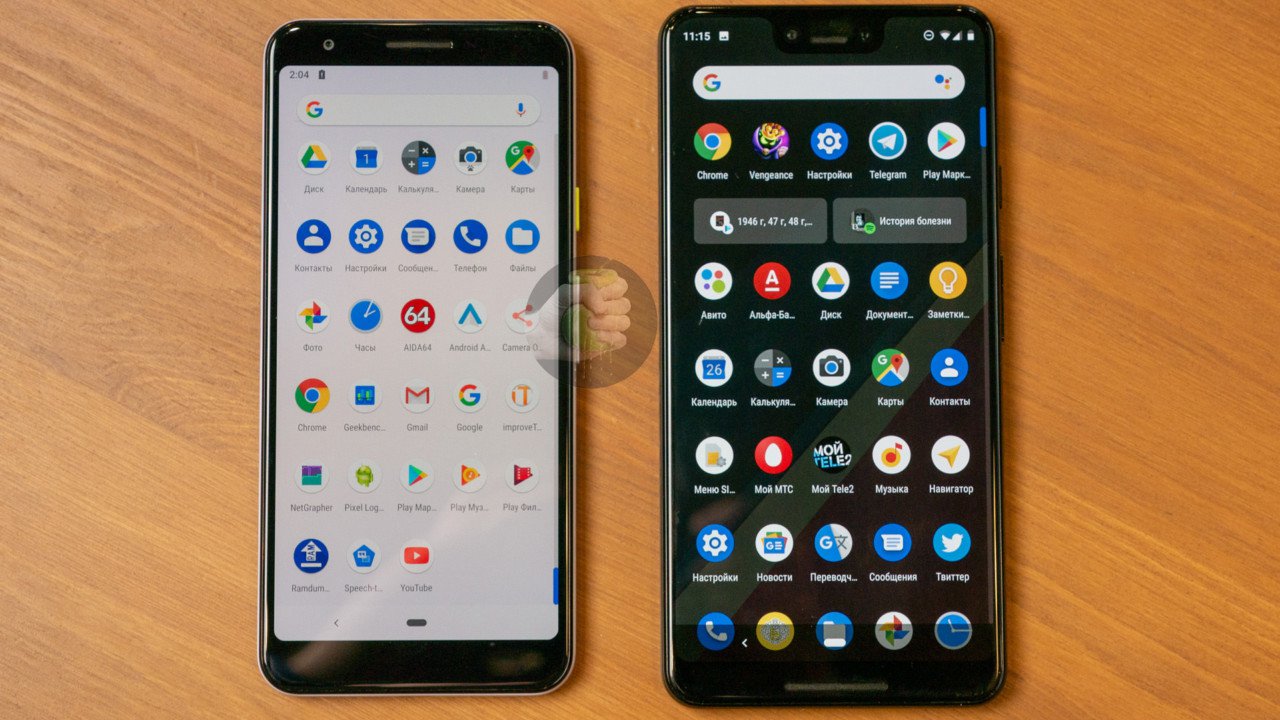 Pixel 3 Lite bên cạnh Pixel 3 XL