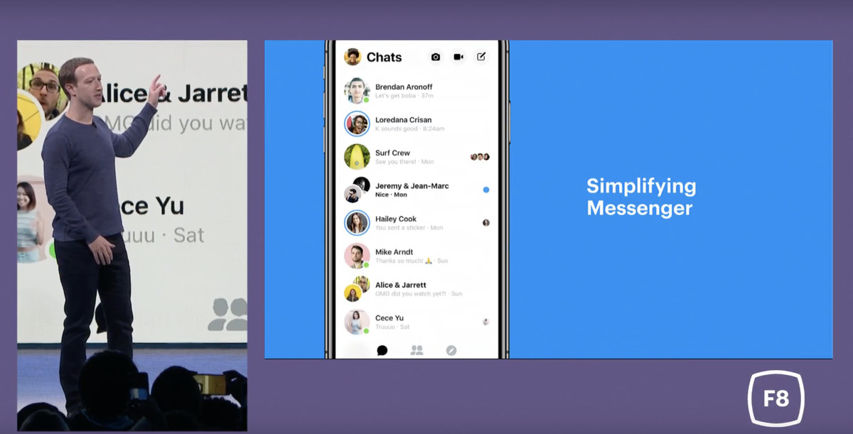 Facebook giới thiệu giao diện mới của Messenger tại sự kiện F8