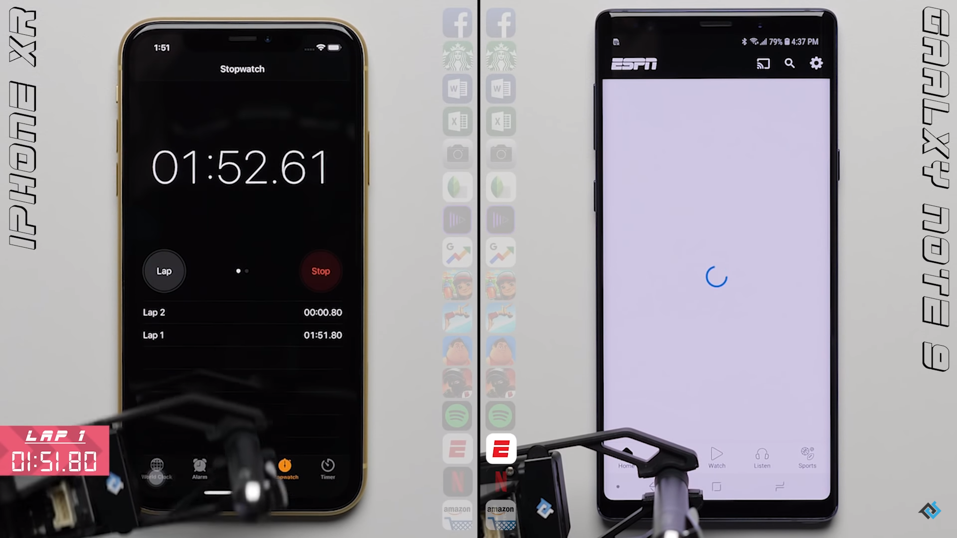So sánh tốc độ giữa iPhone Xr và Galaxy Note9: iPhone 