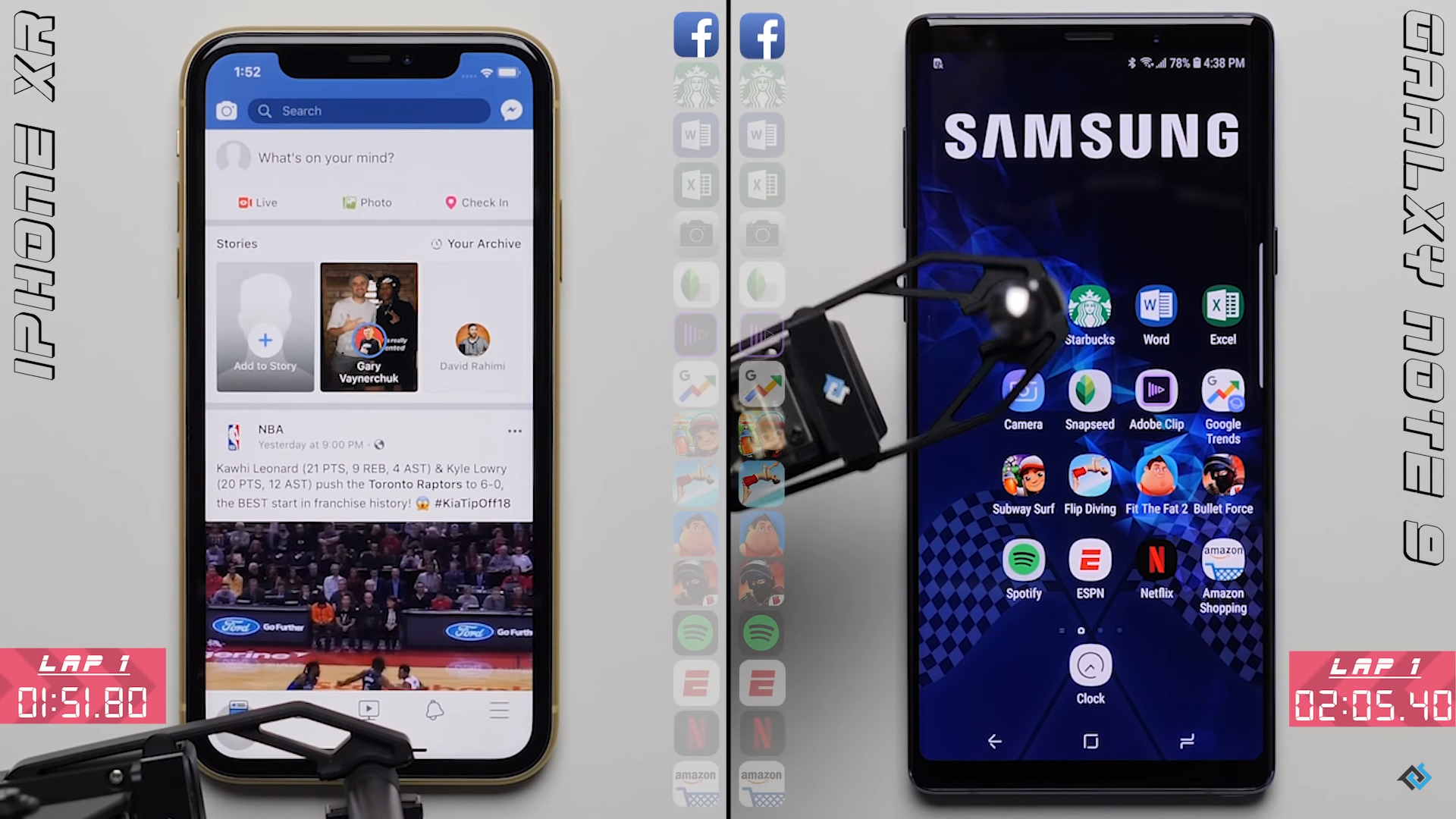 So sánh tốc độ giữa iPhone Xr và Galaxy Note9: iPhone 