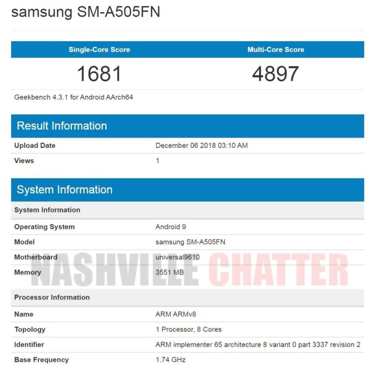 Sforum - Trang thông tin công nghệ mới nhất Galaxy-A50-Geekbench-768x762 Samsung Galaxy A50 lộ diện trên Geekbench, chạy chip Exynos 9610 Sforum - Trang thông tin công nghệ mới nhất Galaxy-A50-Geekbench-768x762 Samsung Galaxy A50 lộ diện trên Geekbench, chạy chip Exynos 9610