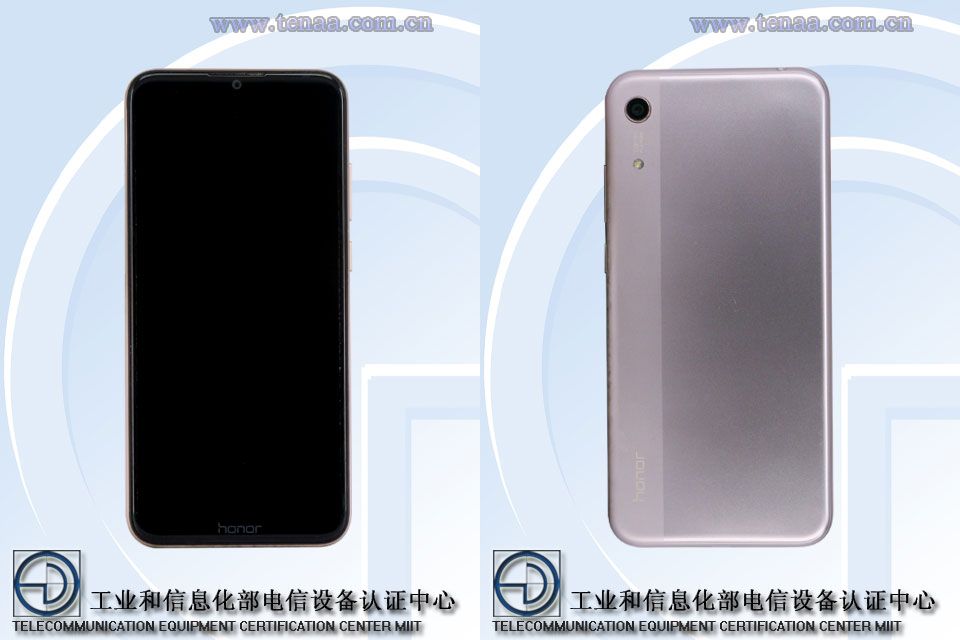 Hình ảnh tiết lộ thiết kế của Honor 8A trên trang chứng nhận của TENAA